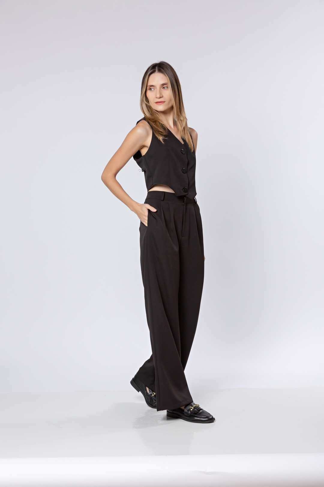 Calça Pantalona em Alfaiataria