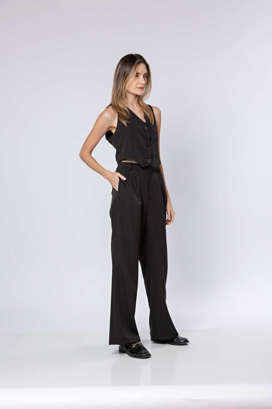Calça Pantalona em Alfaiataria