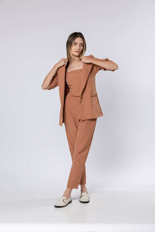 Conj 3 Peças em Alfaiataria (Calça, Cropped e Blazer)✨