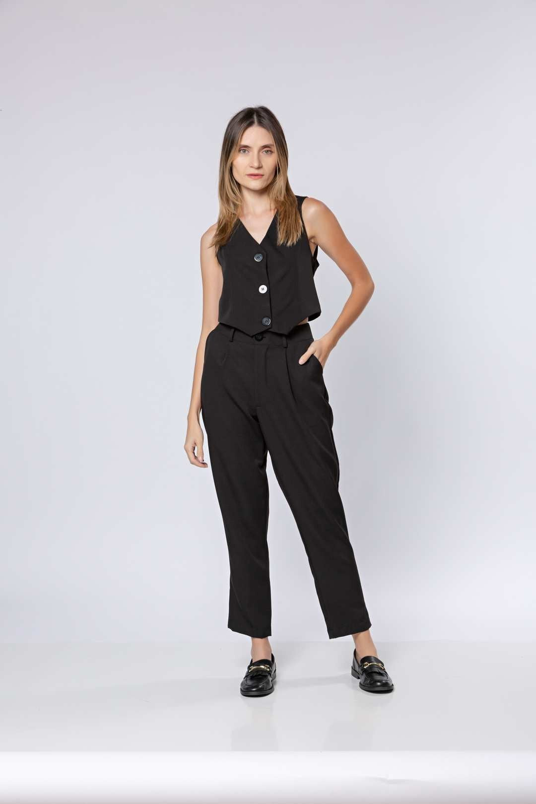 Conj Alfaiataria Preto - Colete + Calça