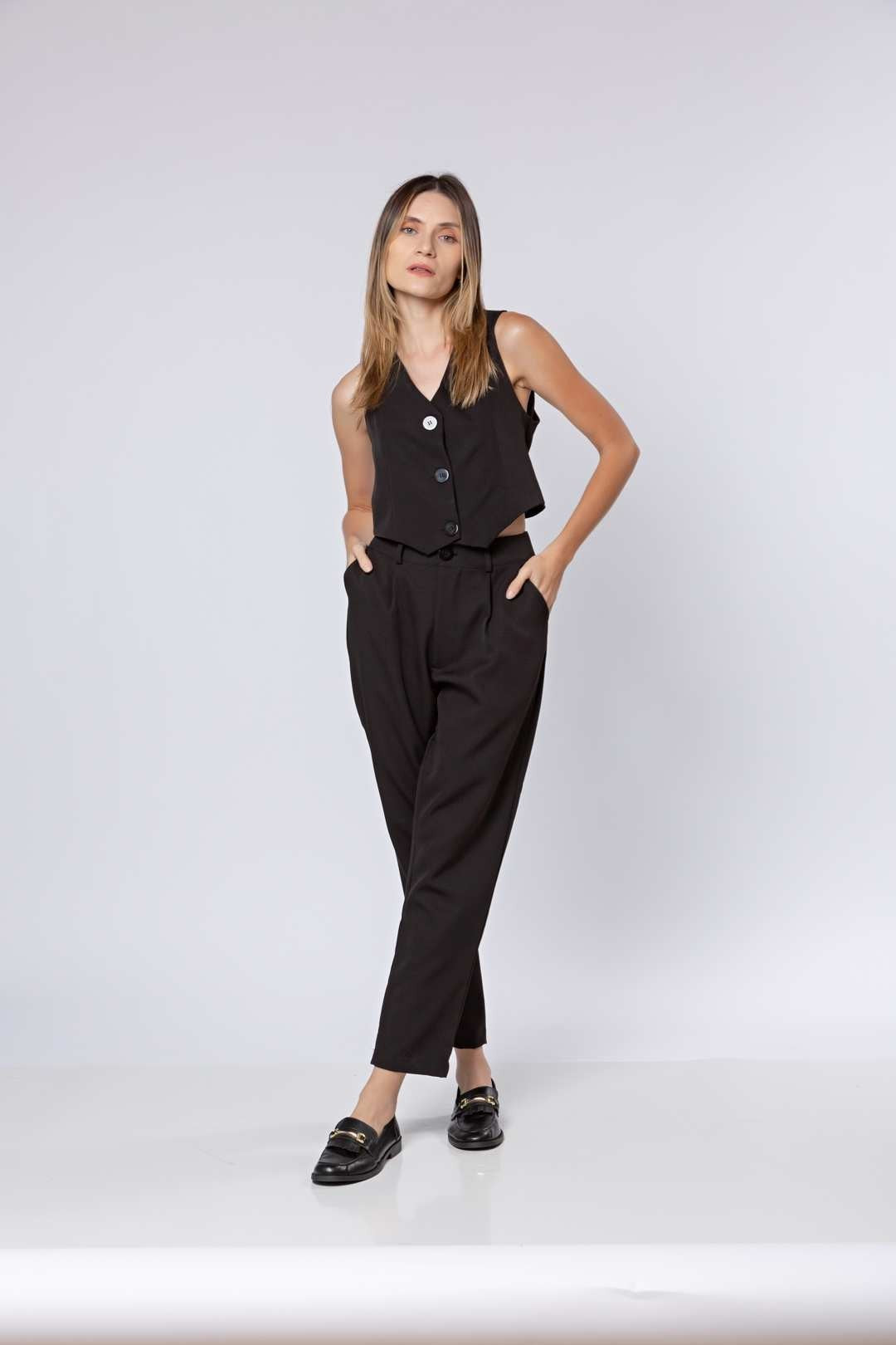 Conj Alfaiataria Preto - Colete + Calça