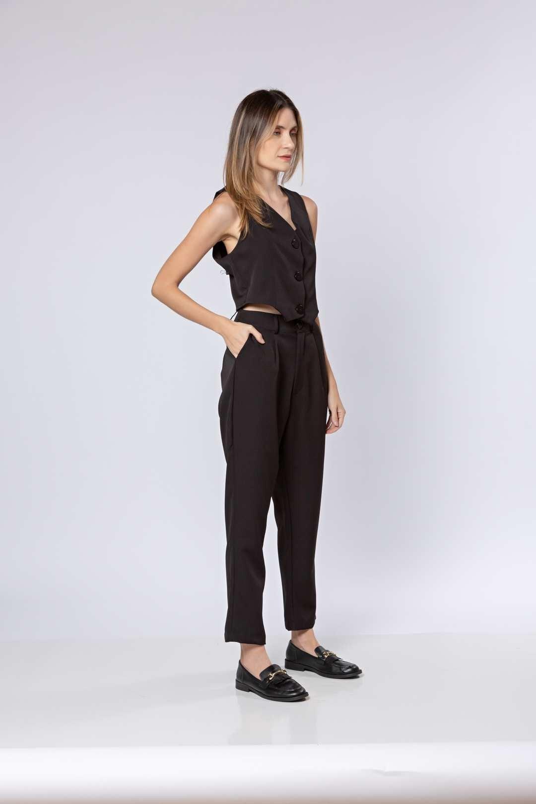 Conj Alfaiataria Preto - Colete + Calça