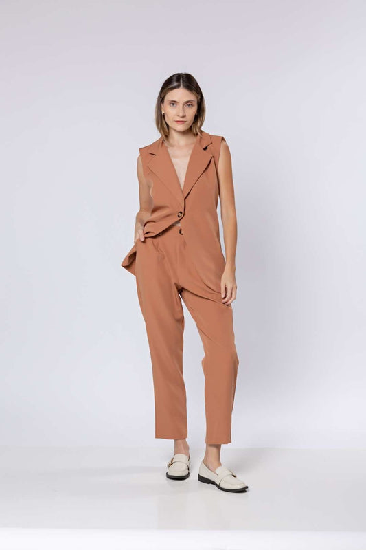 Conj Calça Bozzetti + Colete Alongado Nude