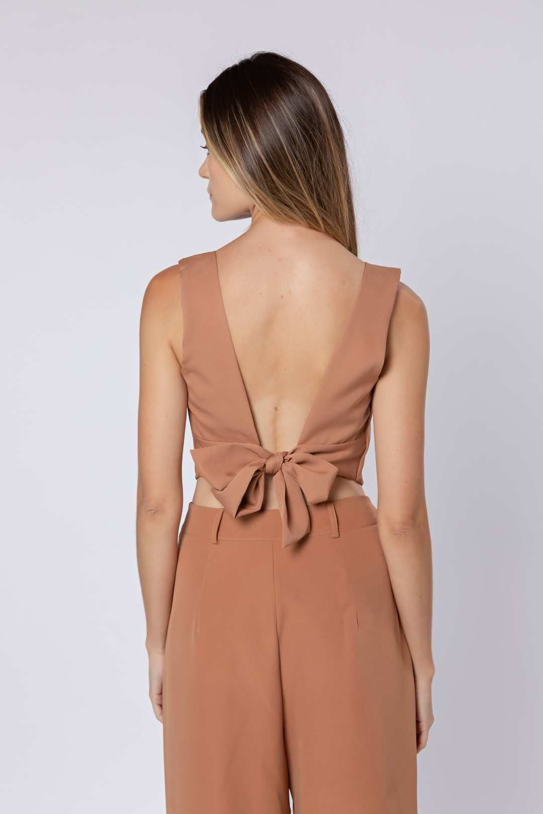 Cropped Corselet em Alfaiataria