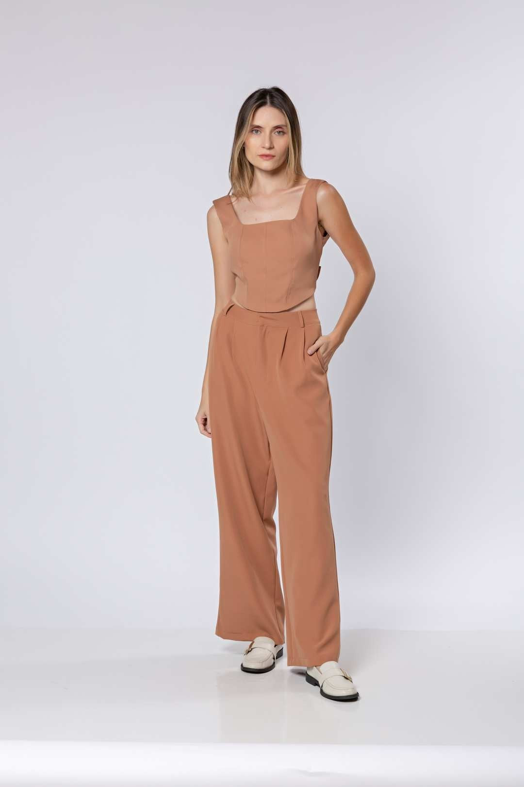 Cropped Corselet em Alfaiataria
