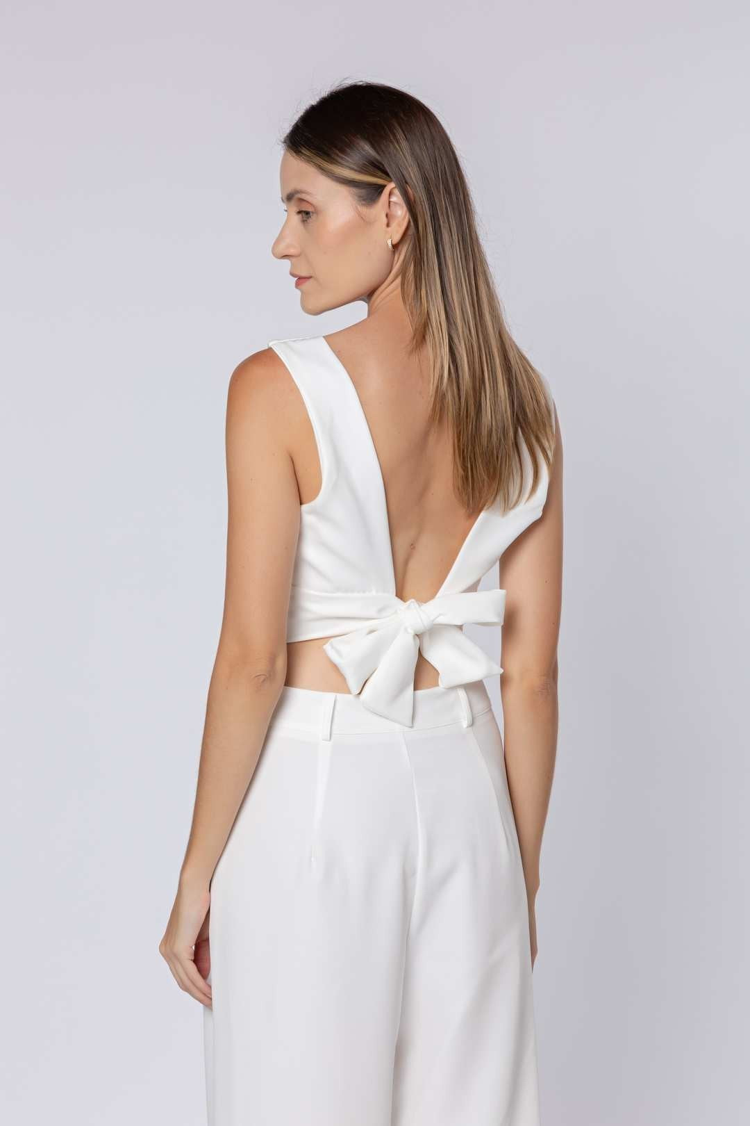 Cropped Corselet em Alfaiataria