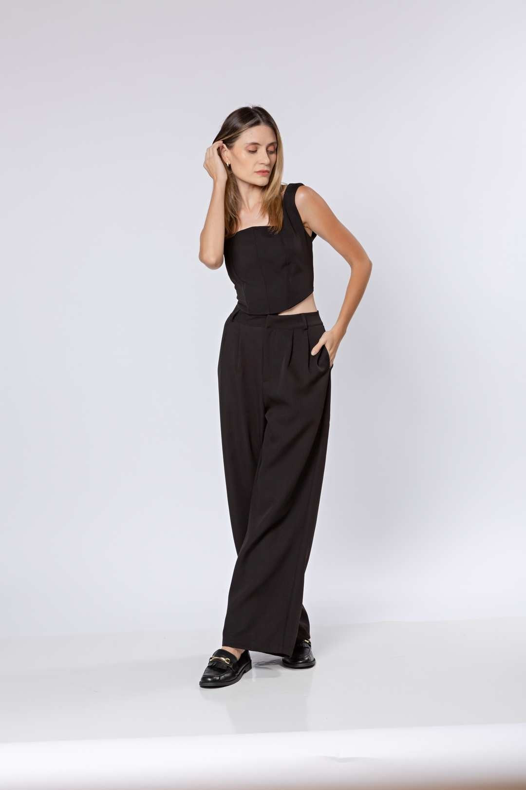 Cropped Corselet em Alfaiataria