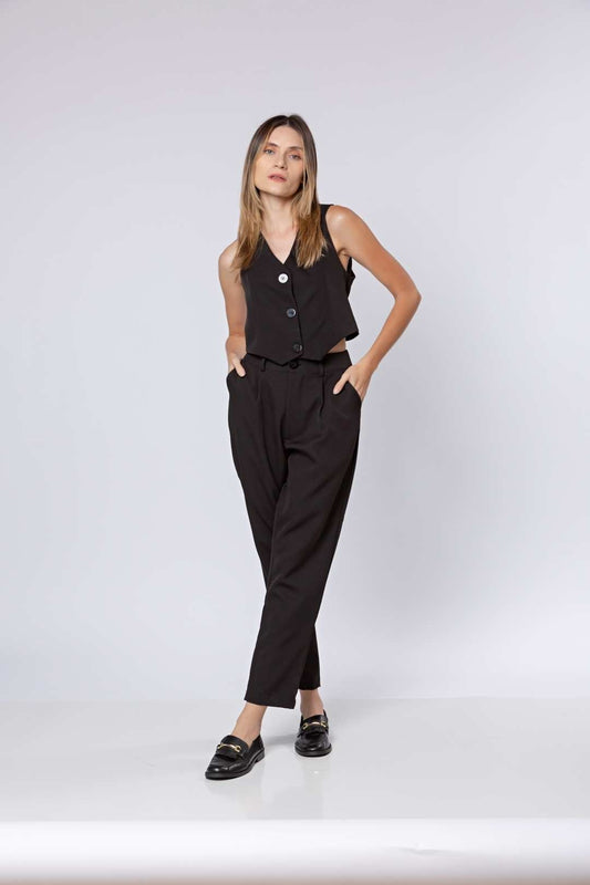 Conj Alfaiataria Preto - Colete + Calça