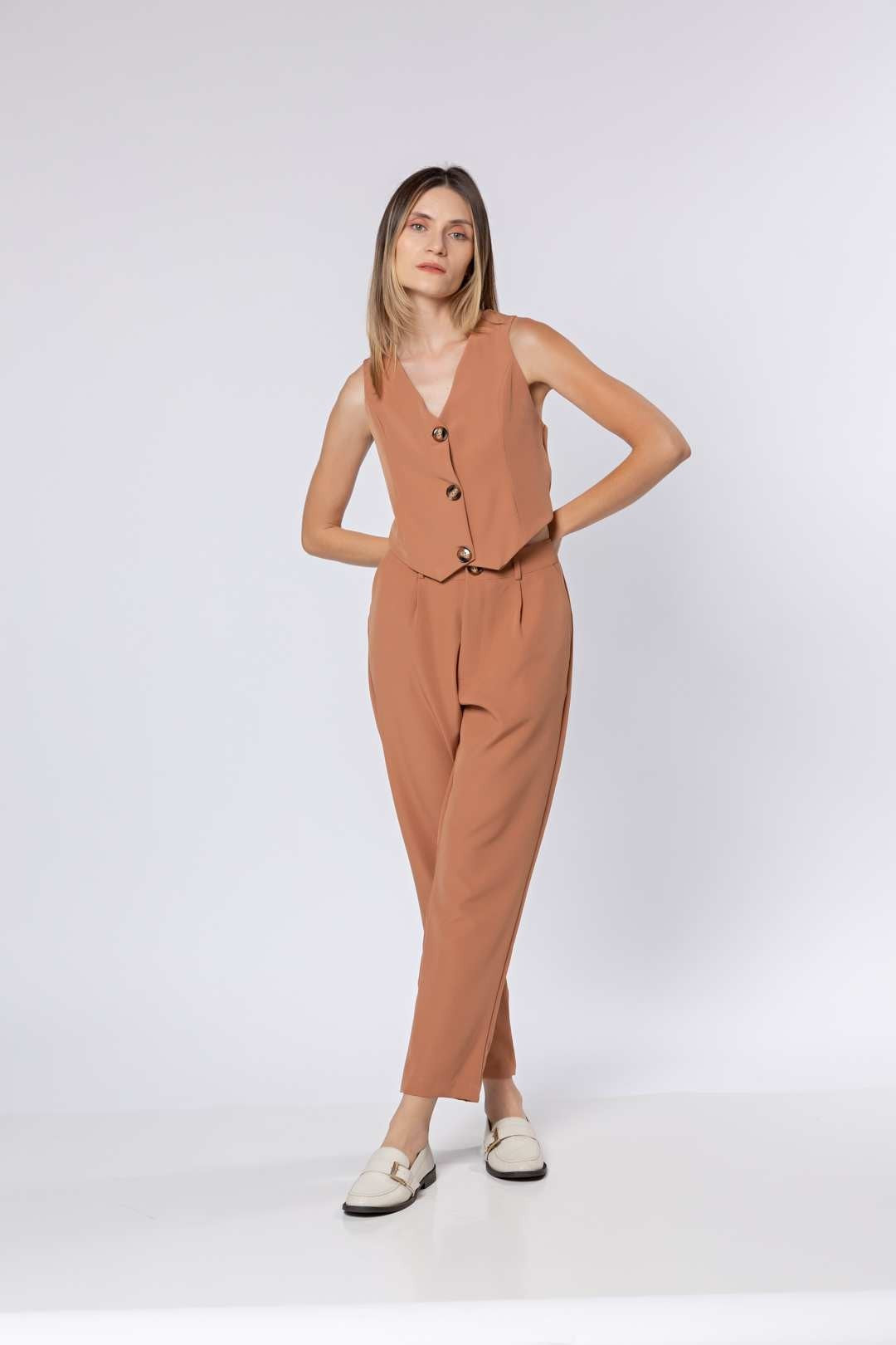 Conj Alfaiataria Nude - Colete + Calça