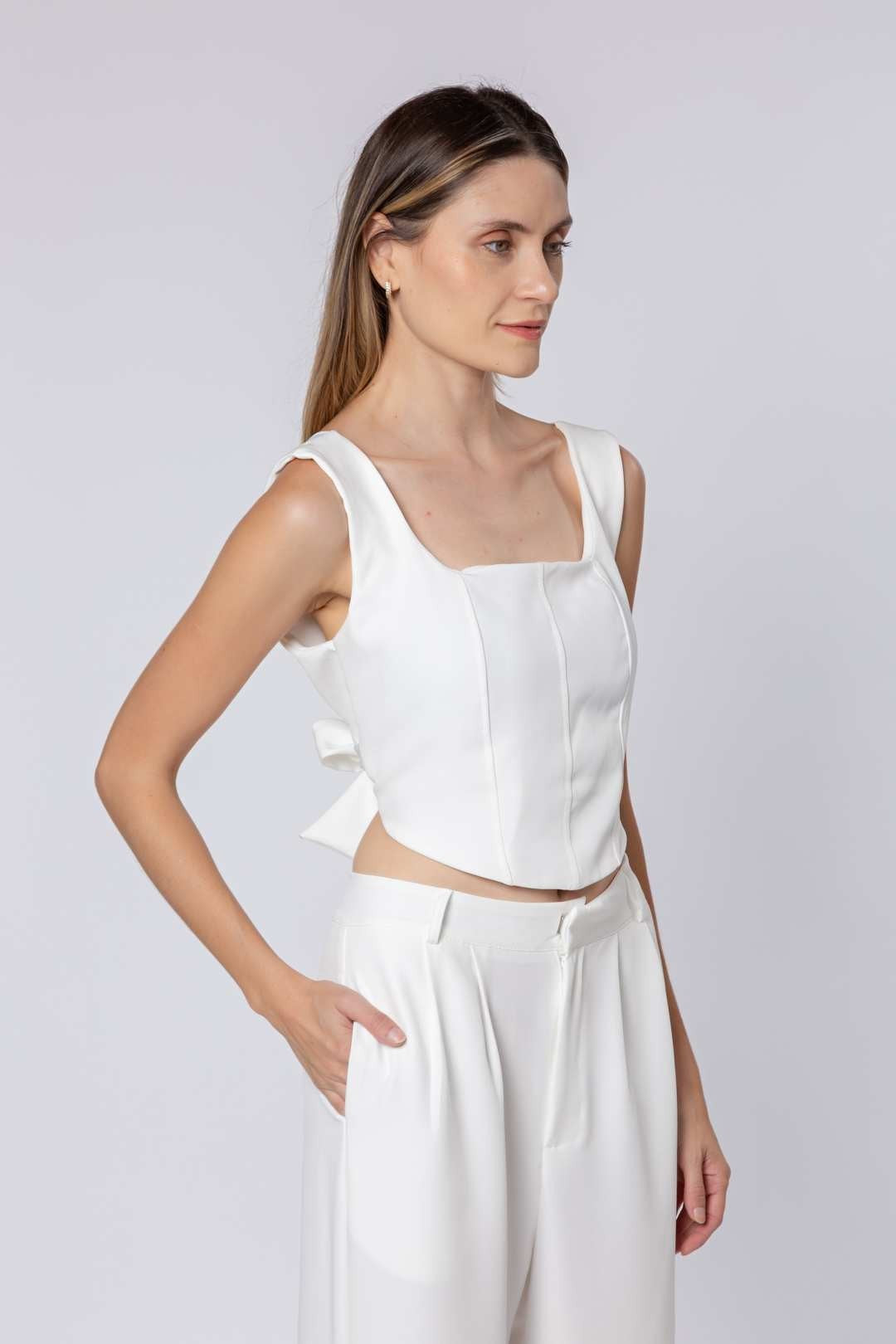 Cropped Corselet em Alfaiataria
